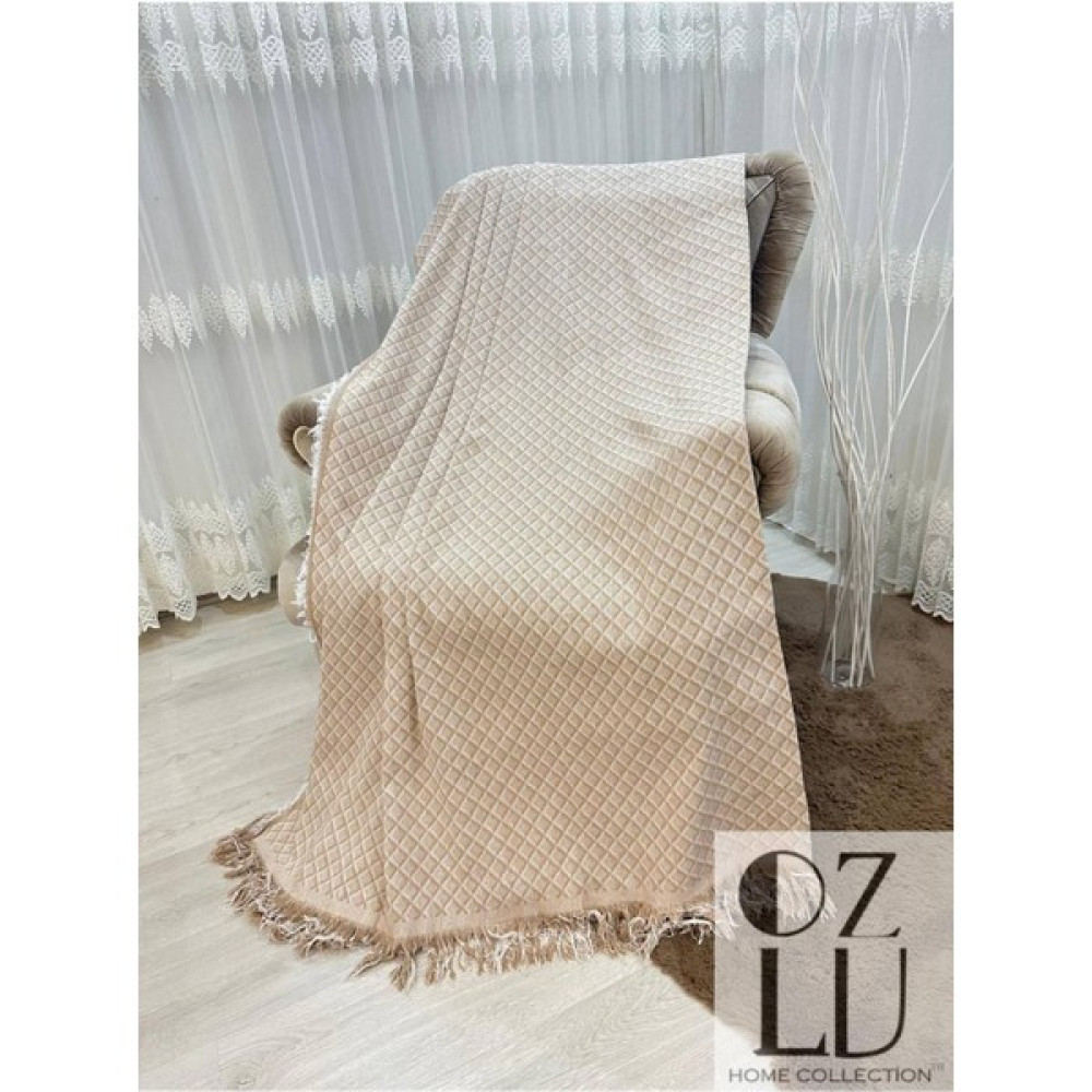 Özlü Home Özlü Home pamuklu Koltuk - Çekyat Örtüsü 170X220 Diamond Koltuk Şalı - Bej - 170 x 210 cm Koltuk & Kanepe Örtüsü Fiyatı