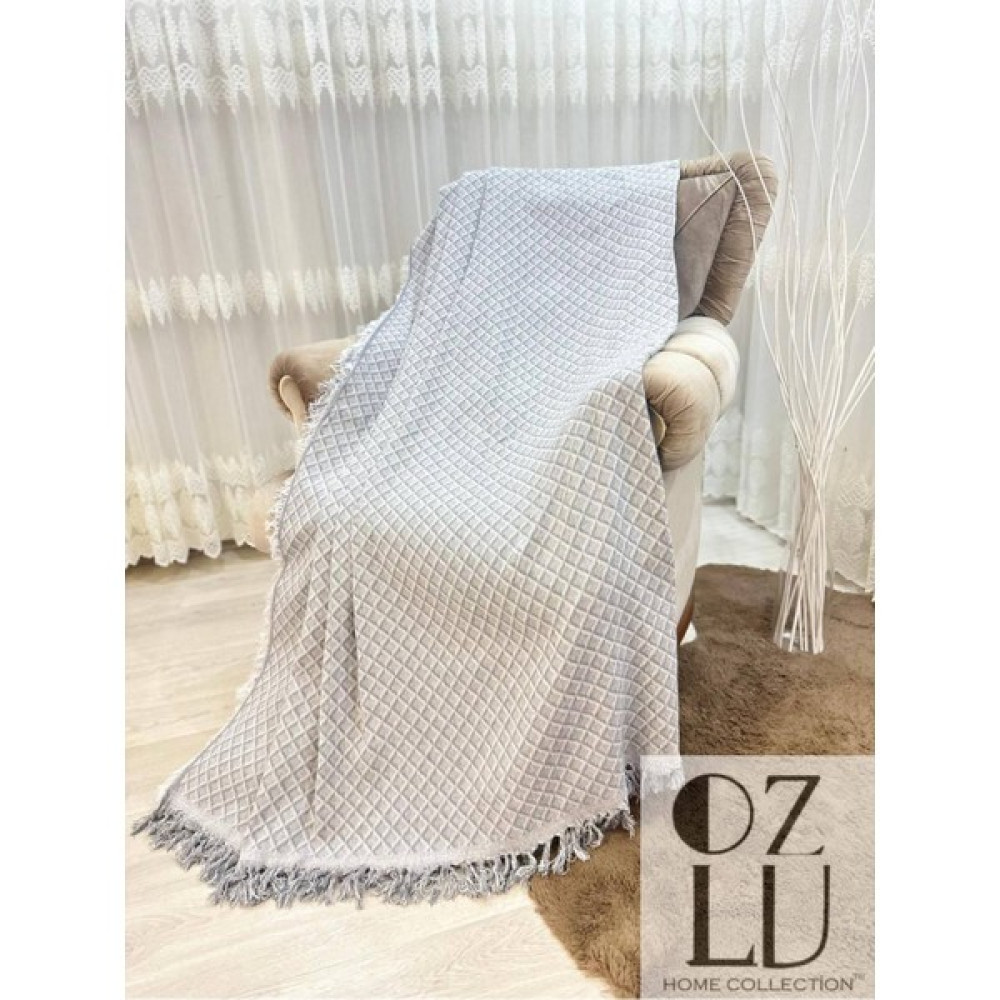 Özlü Home Özlü Home pamuklu Koltuk - Çekyat Örtüsü 170X220 Diamond Koltuk Şalı - Gri - 170 x 210 cm Koltuk & Kanepe Örtüsü Fiyatı