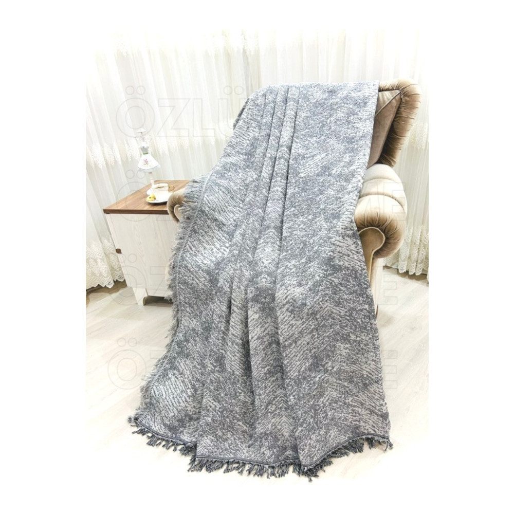 Özlü Home Pamuklu Koltuk - Çekyat Örtüsü 170x220 Alaca Füme Kaydırmaz Koltuk Şalı Koltuk & Kanepe Örtüsü Fiyatı