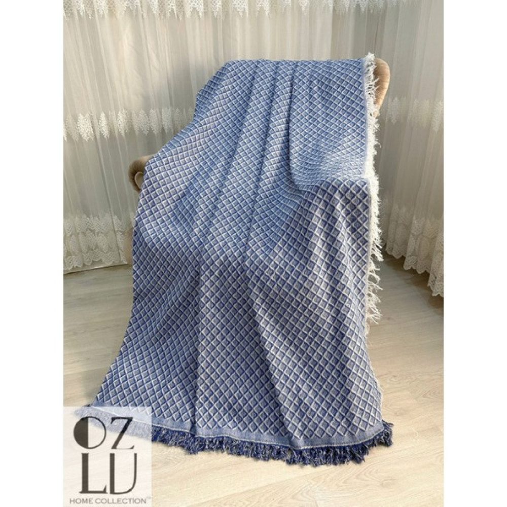 Özlü Home Pamuklu Koltuk - Çekyatörtüsü 170X220 Diamond Saksmavi Koltuk Şalı - 170 x 220 cm - Saks Koltuk & Kanepe Örtüsü Fiyatı