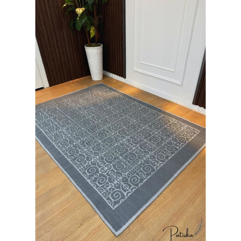 Özlü Home Patiska Yıkanabilir Kaymaz Dekoratif Spiral Desen Pamuk Bukle Kilim Antrasit - 120 x 180 cm SSD / Solid State Drive Fiyatı