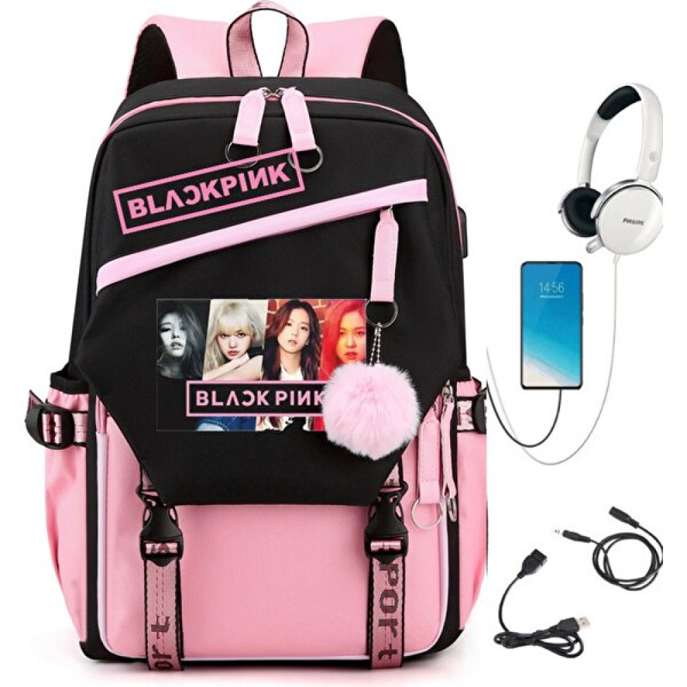 Ozma Black Pink USB Şarj Edilebilir Çok Fonksiyonlu Büyük Kapasiteli Su Geçirmez Sırt Çantası (Yurt Dışından) Unisex Sırt Çantası Fiyatı