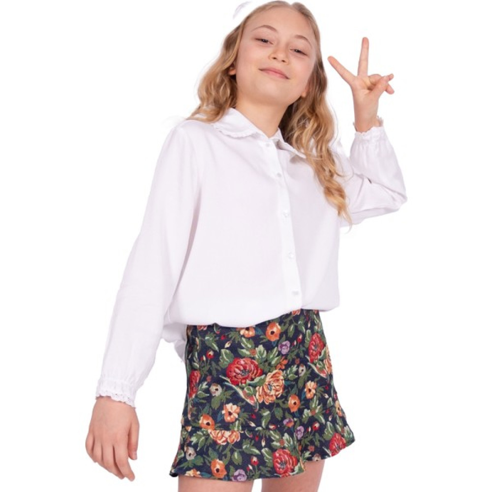 Ozmoz Viskon Dantelli Yaka Kız Çocuk Gömlek Kız Çocuk Gömlek Fiyatı