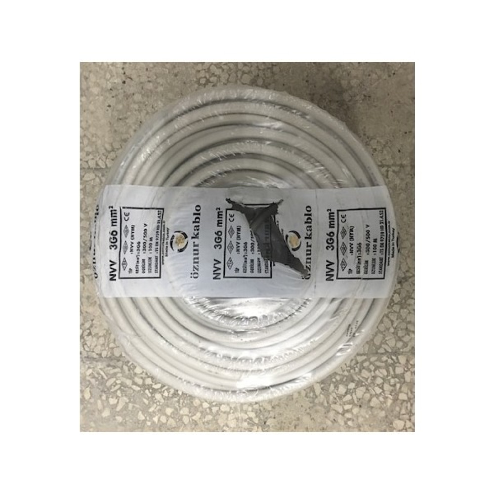 Öznur 3x6 Nym Kablo Tam Bakır 100 Metre - 3 x 6 mm - Beyaz Elektrik ve Aydınlatma Fiyatı