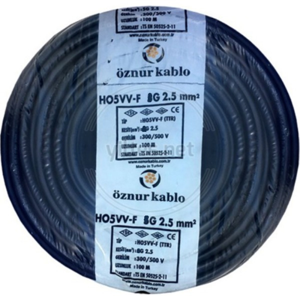 Öznur H05Vv-F 2 x 2,5 mm TTR Kablo Siyah Tam Bakır 7 m Oto Boyaları Fiyatı