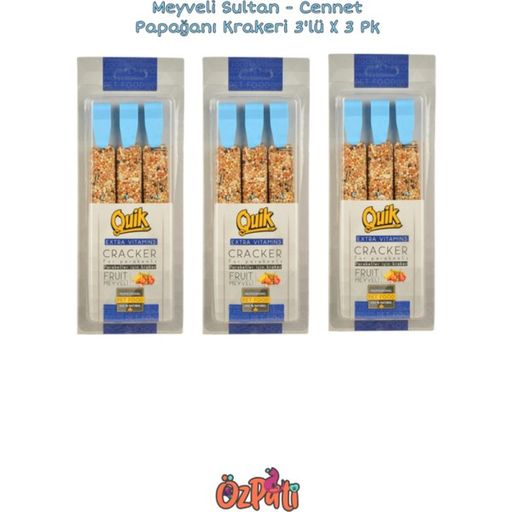 ÖzPati Cennet Papağanı - Sultan Papağanı Krakeri 3'lü x 3 Pk Evcil Hayvan Ürünleri Fiyatı