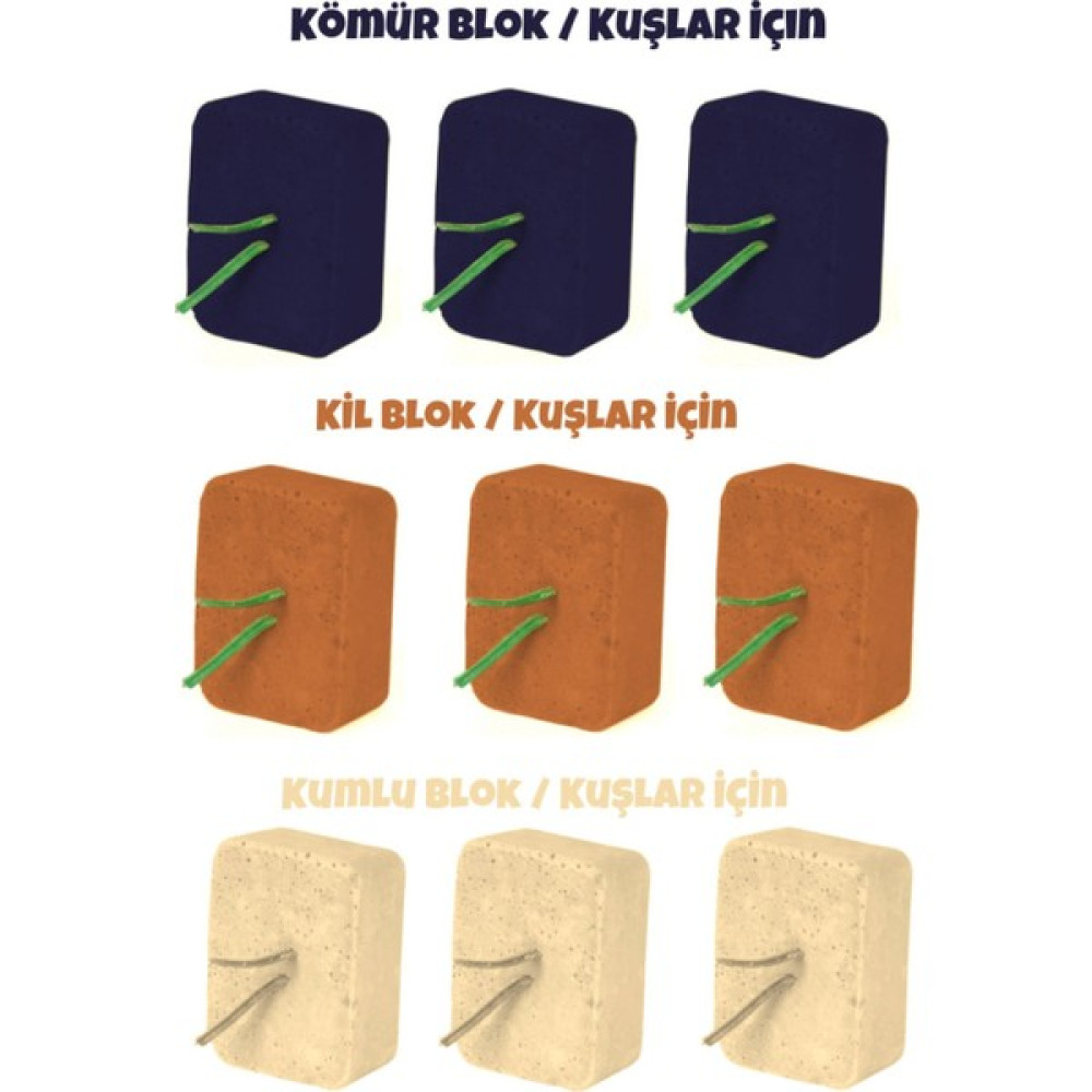 ÖzPati Kuşlar Için Kil / Kömür / Kuş Kumu Blokları Sağlık ve Vitamin Seti 9 Adet Oto Boyaları Fiyatı