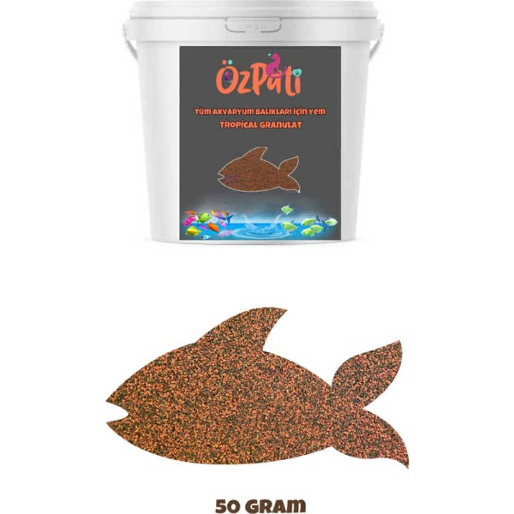 ÖzPati Tüm Akvaryum Süs Balıkları Için Özel Karışık Yem ( Tropical Granulat ) 50 Gram Evcil Hayvan Ürünleri Fiyatı
