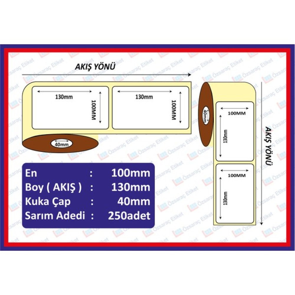 Özsaraç Etiket 100X130 Eco Termal Etiket ( 250 Lü ) Etiket Fiyatı