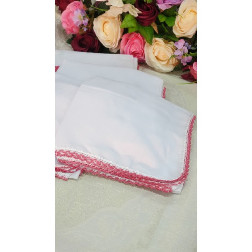 Özselam Kenarı Oyalı Renkli Düz Beyaz Örtü Hacumre Mevlüthediyelikleri 10LU Paket - Pembe Anne, Bebek Fiyatı