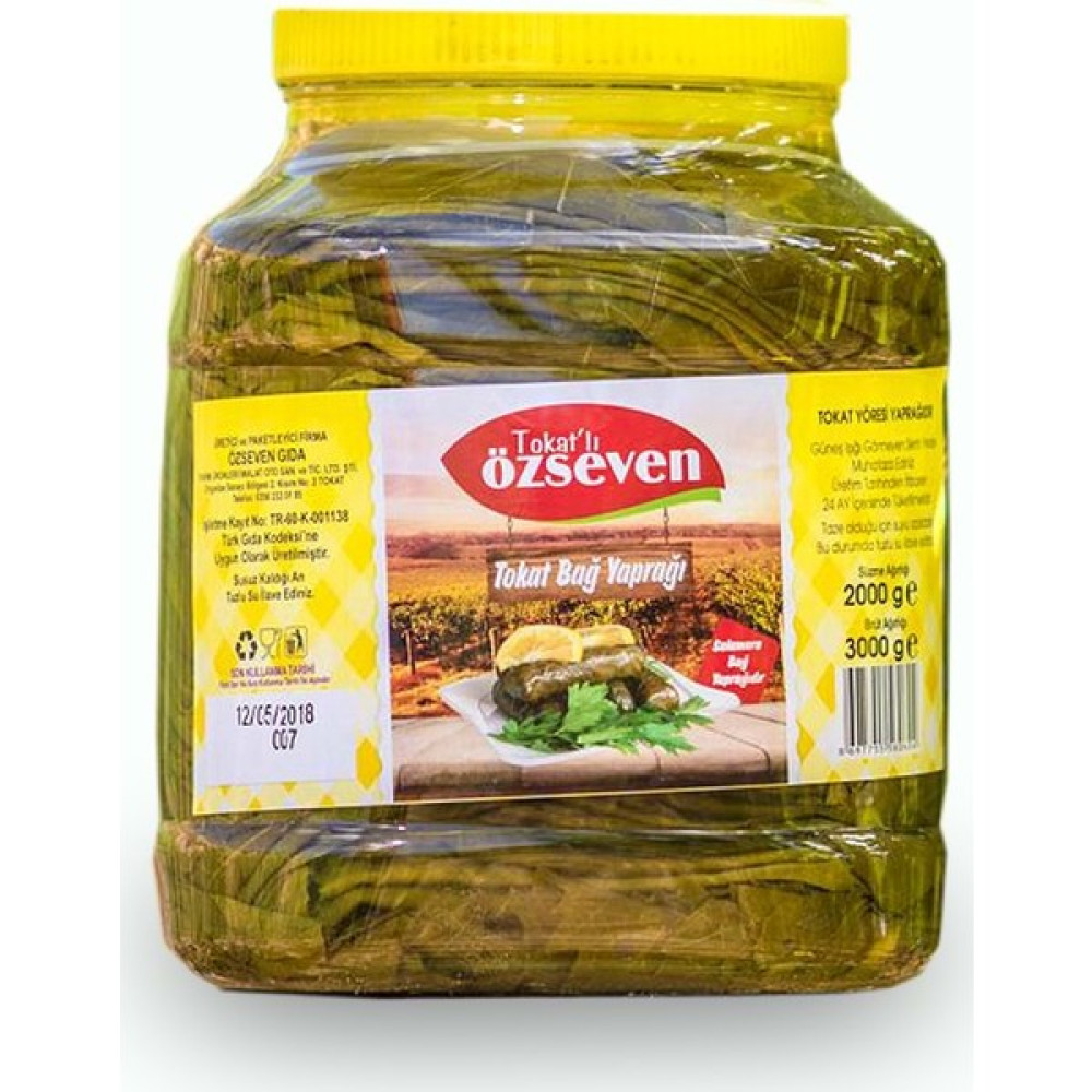 Özseven Tokat Asma Üzüm Yaprağı (Tevek) 2000 gr Net Konserve Fiyatı