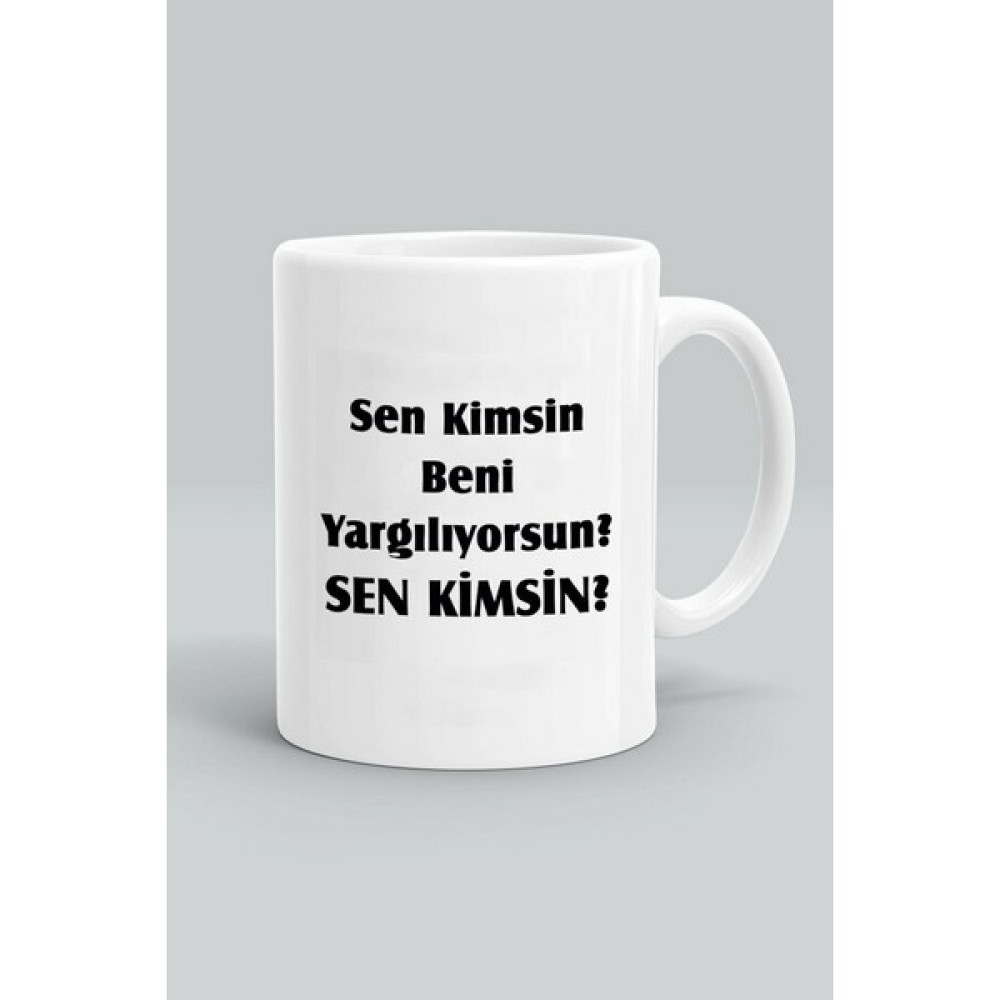Öztürk Grup Sen Kimsin Beni Yargılıyorsun Baskılı Kupa Bardak Fincan / Bardak / Kahve Takımı Fiyatı
