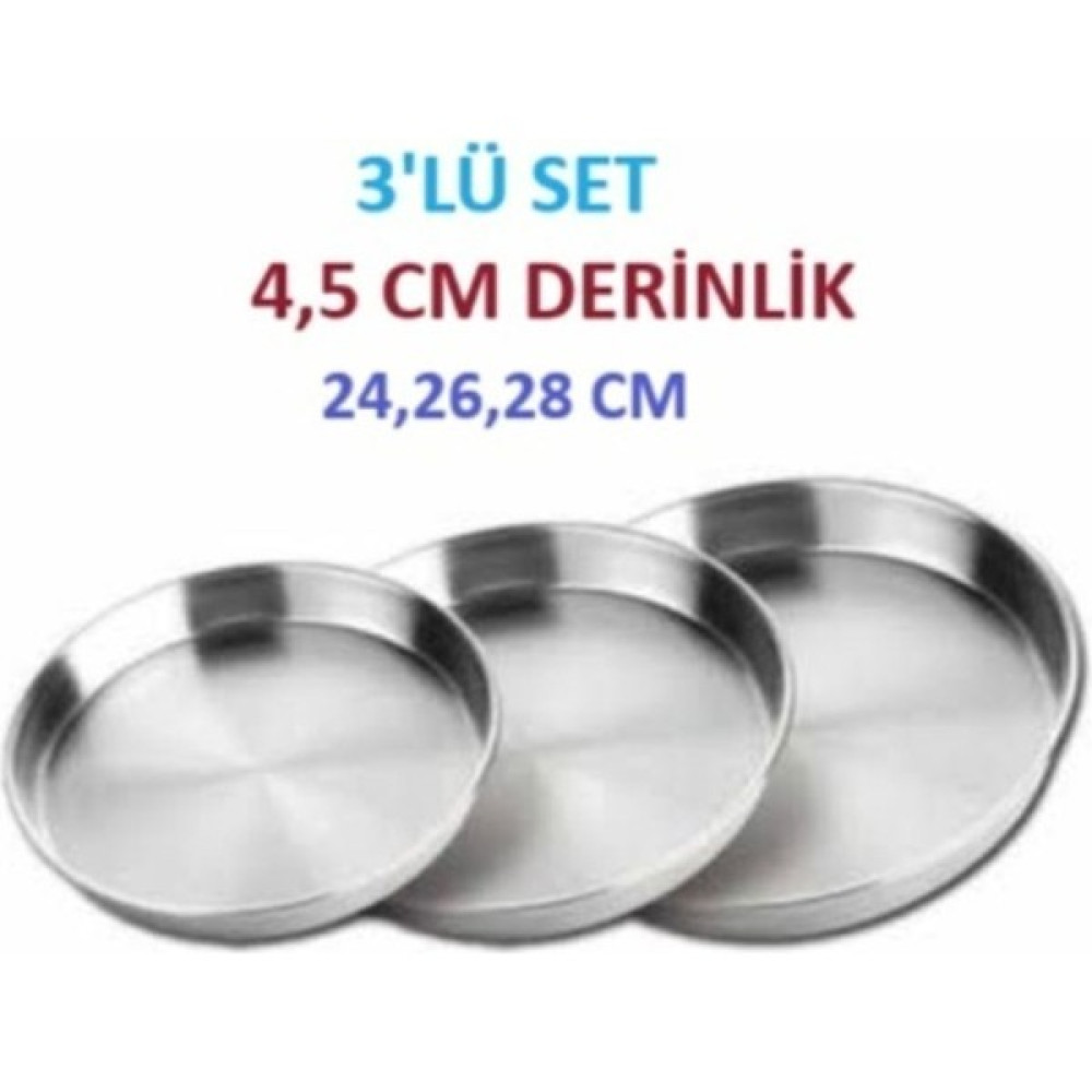 Özyetişen Metal Alüminyum Fırın Tepsi 3’lü 24,26,28 cm Tepsiler / Fırın Kapları Fiyatı