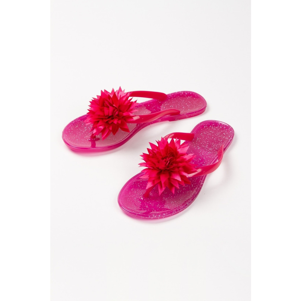 OZYO Jade Simli Fuşya Çiçekli Jel Günlük Plaj Yazlık Terlik 37 Beden Unisex Sandalet Fiyatı