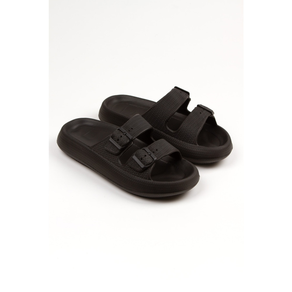 OZYO Leon Siyah Erkek Çift tokalı Eva Plaj Terliği 40 Beden Unisex Sandalet Fiyatı