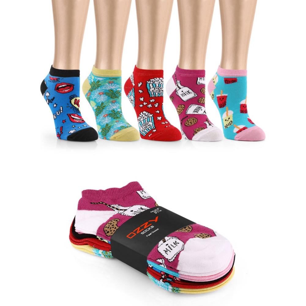 Ozzy Socks 5 Çift Eğlenceli Desenler Kadın Patik Çorap OZZYP001 Soket Çorap Fiyatı