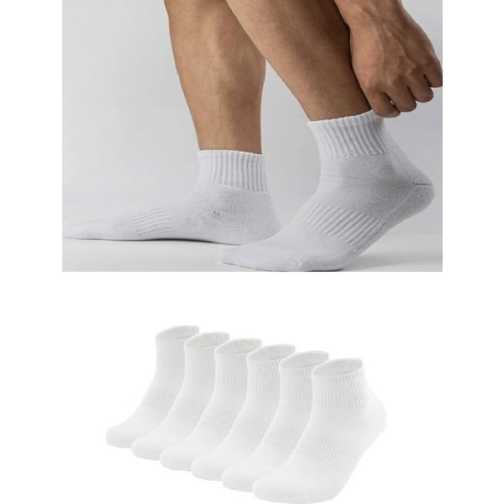 Ozzy Socks 6 Çi̇ft Logosuz Beyaz Di̇ki̇şsi̇z Pamuklu Kisa Teni̇s Uni̇sex Çorap Çorap (Outdoor) Fiyatı