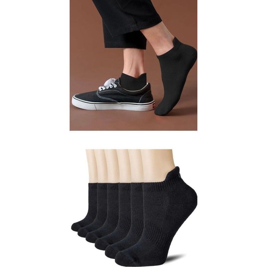 Ozzy Socks 6 Çi̇ft Logosuz Siyah Arkasi Çekmeli̇ Pamuklu Teni̇s Pati̇k - 01-Siyah - 40 - 44 Çorap (Outdoor) Fiyatı