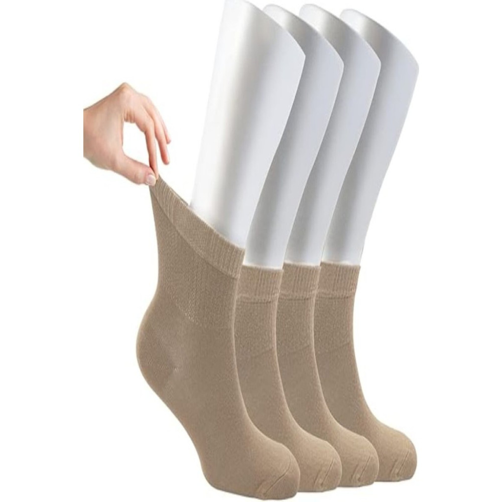 Ozzy Socks Kadın 4 Çift Bambu Lastiksiz Sıkmayan Diabetik Bilek Çorap Soket Çorap Fiyatı