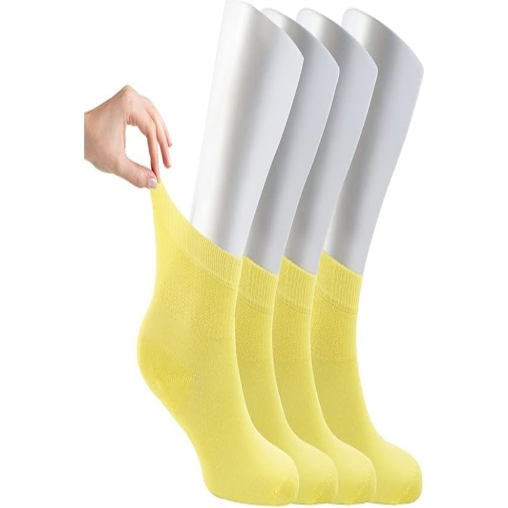 Ozzy Socks Kadın 4 Çift Bambu Lastiksiz Sıkmayan Diabetik Bilek Çorap Soket Çorap Fiyatı
