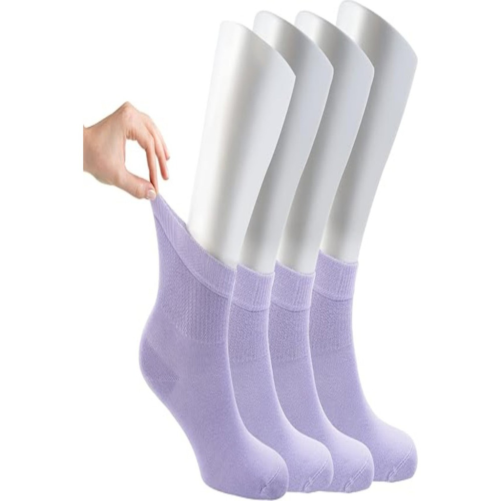 Ozzy Socks Kadın 4 Çift Bambu Lastiksiz Sıkmayan Diabetik Bilek Çorap Soket Çorap Fiyatı