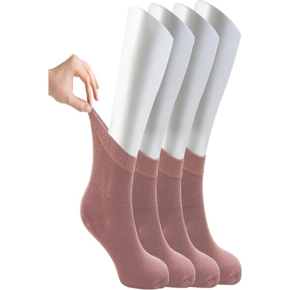 Ozzy Socks Kadın 4 Çift Bambu Lastiksiz Sıkmayan Diabetik Bilek Çorap Soket Çorap Fiyatı