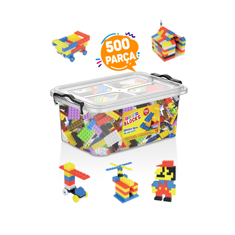 p parti oyunevi Funny Blocks Mikro Blok 500 Parça Plastik Kutulu Yapı Blokları Legolar ( Yapım Oyuncakları ) Fiyatı