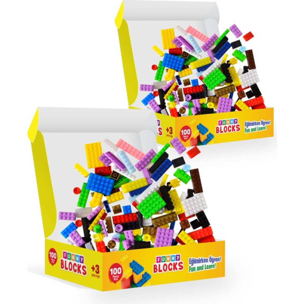 p parti oyunevi Funny Blocks Mini 200 Parça Eğlenceli Bloklar Diğer Fiyatı