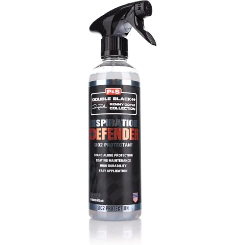 P & S Professional Detail Products Defender SiO2 Protectant Coating Topper & Standalone Sealant High-Gloss, Slick Finish Easy Spray & Wipe Renny Doyle Double Black - 16 oz Spray