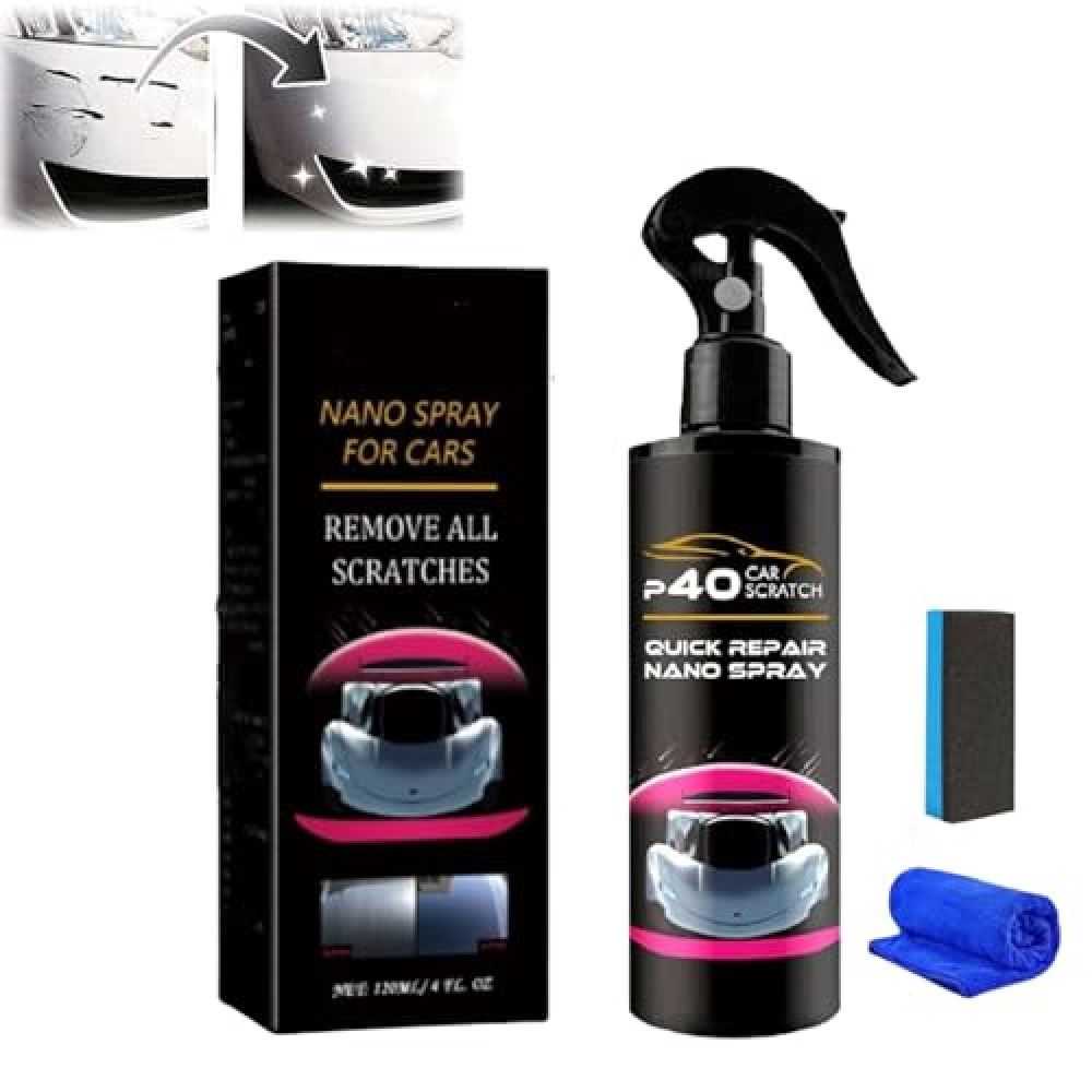 P40 Car Scratch Quick Repair Nano Spray – Instant Invisible Scratch Remover, Nano Spray for Cars, Quick Paint Restoration, Spray Paint Remover, Nano Spray