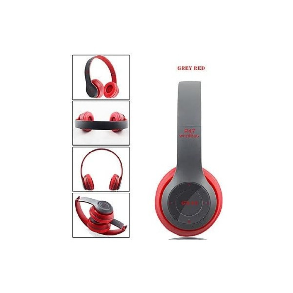 P47 5.0 Edr Kablosuz Kulak Üstü Bluetooth Kulaklık Kırmızı Bluetooth Kulaklık Fiyatı