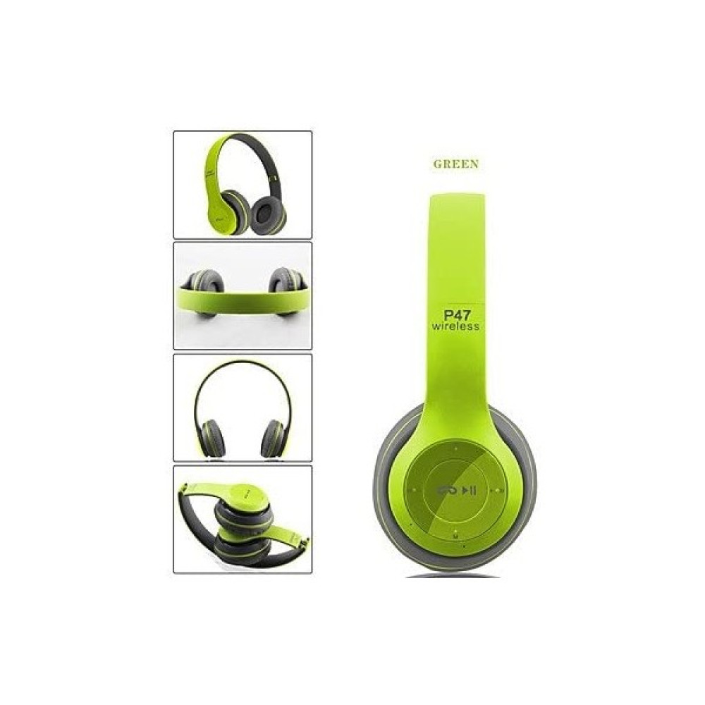 P47 5.0 Edr Kablosuz Kulak Üstü Bluetooth Kulaklık Yeşil Kulak Üstü Kulaklık Fiyatı