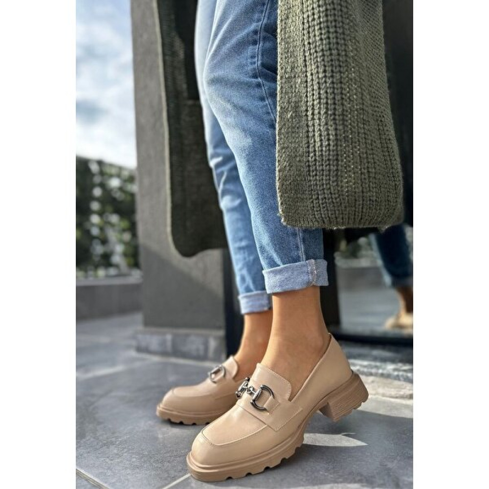 Pabucmarketi Nude Nut Suni Deri Günlük Oxford Kadın Ayakkabı Kadın Günlük Ayakkabıları Fiyatı
