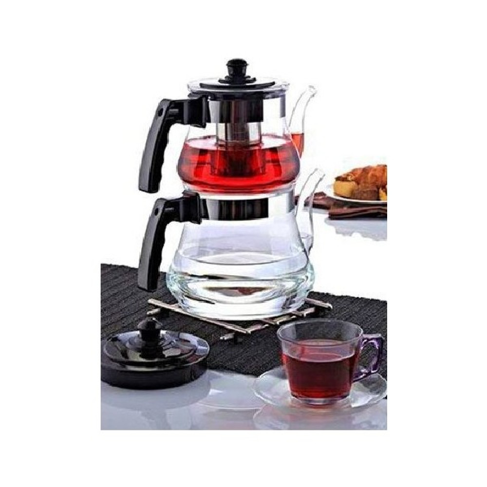 Paçi Ateşe Dayanıklı Süzgeçli Cam Çaydanlık Büyük Boy (3.6 Litre) Çay / Çaydanlık Setleri Fiyatı