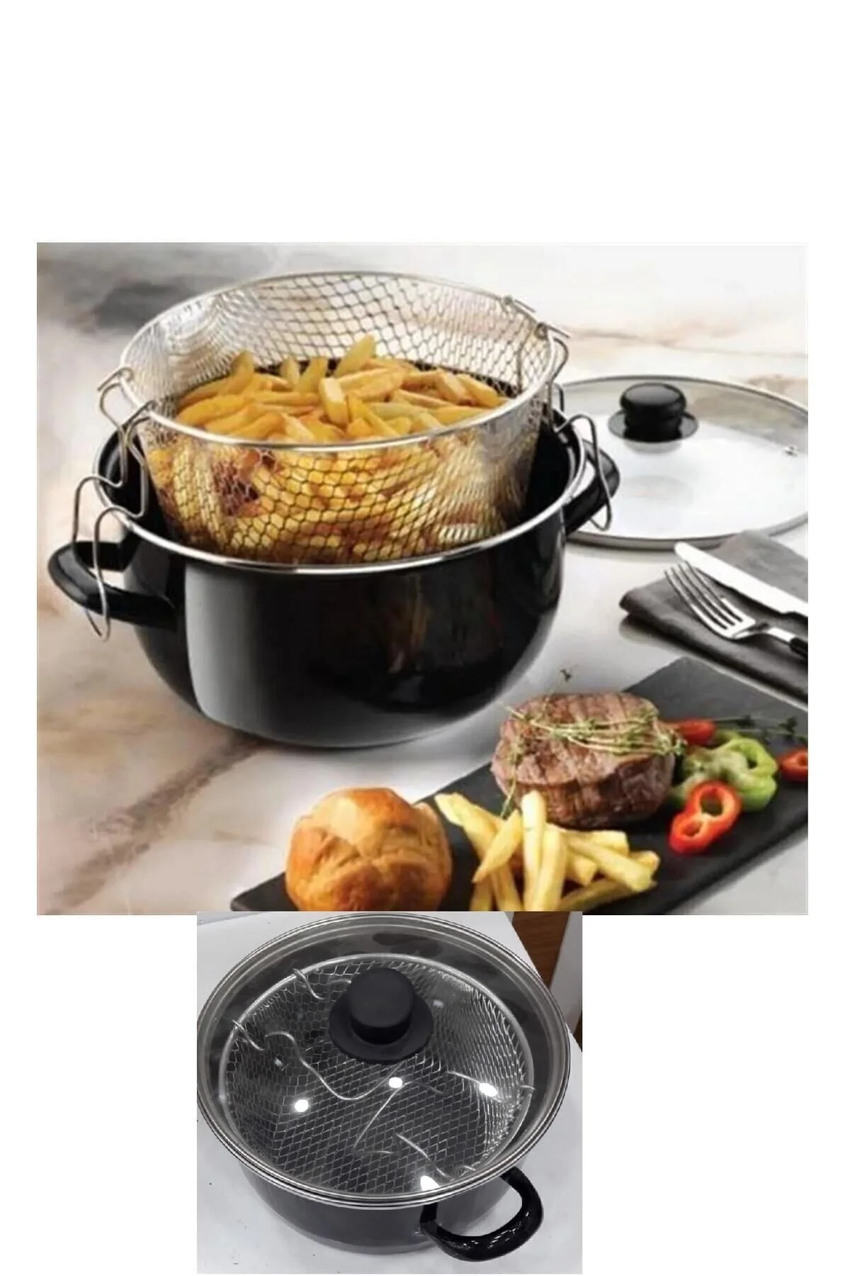 Paçi Emaye Kızartma Tenceresi 22 cm 4.5 lt" Tencere / Tava Setleri Fiyatı