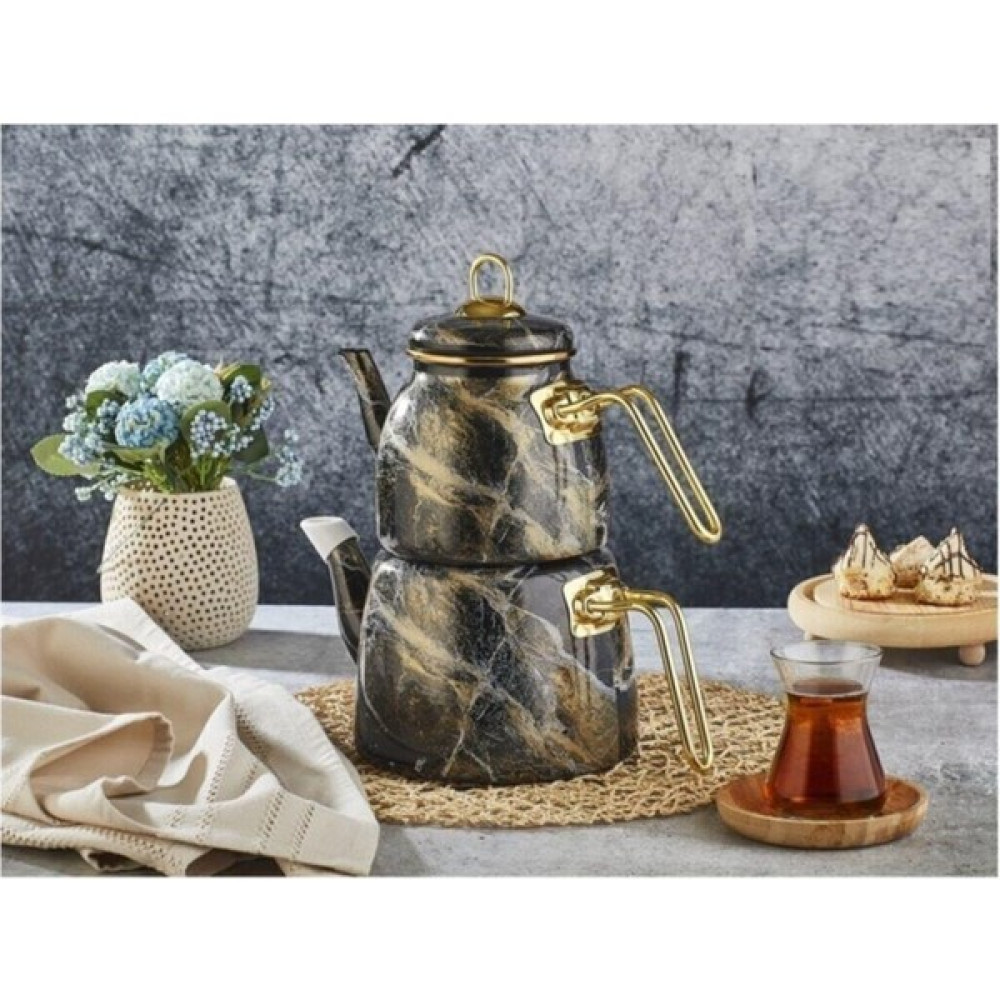 Paçi J150 200582 Elite Class Kalın Mermer Desen Emaye Çaydanlık Çay / Çaydanlık Setleri Fiyatı