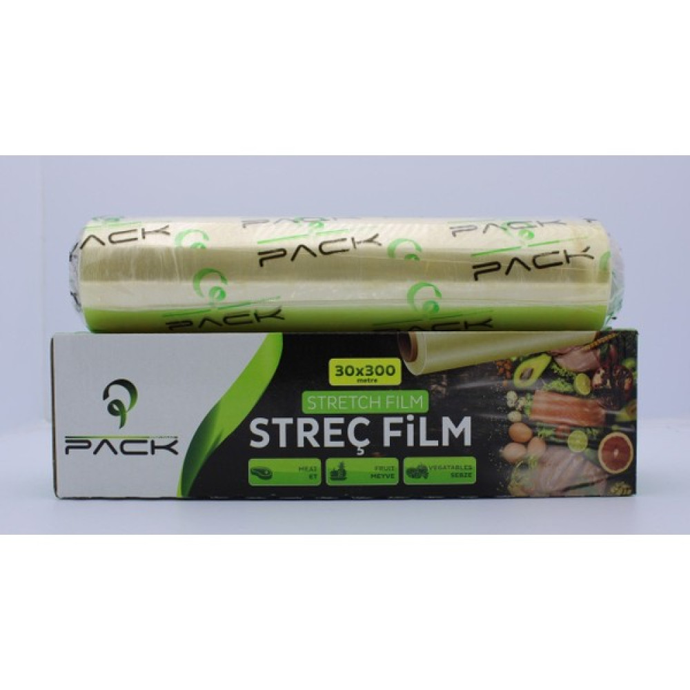 Pack Kutulu Polietilen Sarı Streç Film 8 Mikron 30 cm x 300 M - Şeffaf Streç Film Fiyatı