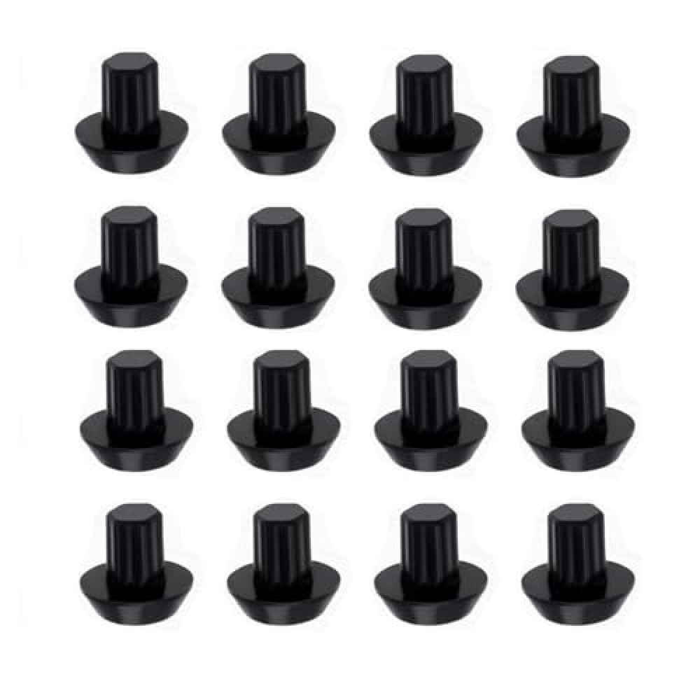 Pack of 16 WB2K101 Gas Range Stovetop Grate Rubber Feet Feet Replacement for G-E Ken-more Kitchen-aid, 3/16" Hole Gas Stove Top Cooktop Burner Grates Replace WB02T10461 AP2622260 PS241358 Black