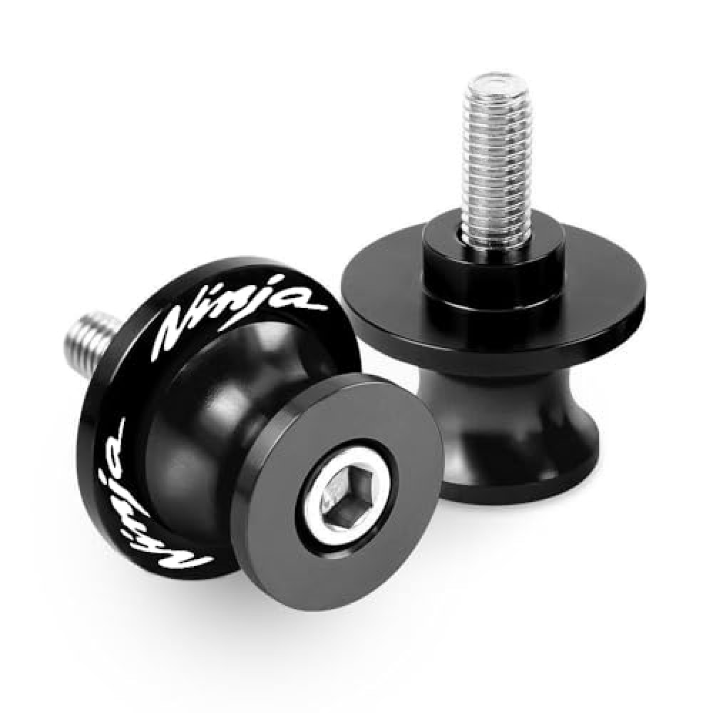 Pack of 2 Motorcycle Swing Arm Spools For KAWASAKI Ninja650 Ninja400 NINJA 650 400 1000 2017-2024 2025 Ninja 500 SE ZX-4RR ZX6R ZX-10R ZH2 Accessories, M8 Swingarm Slider Stand Paddock Screw (Black)