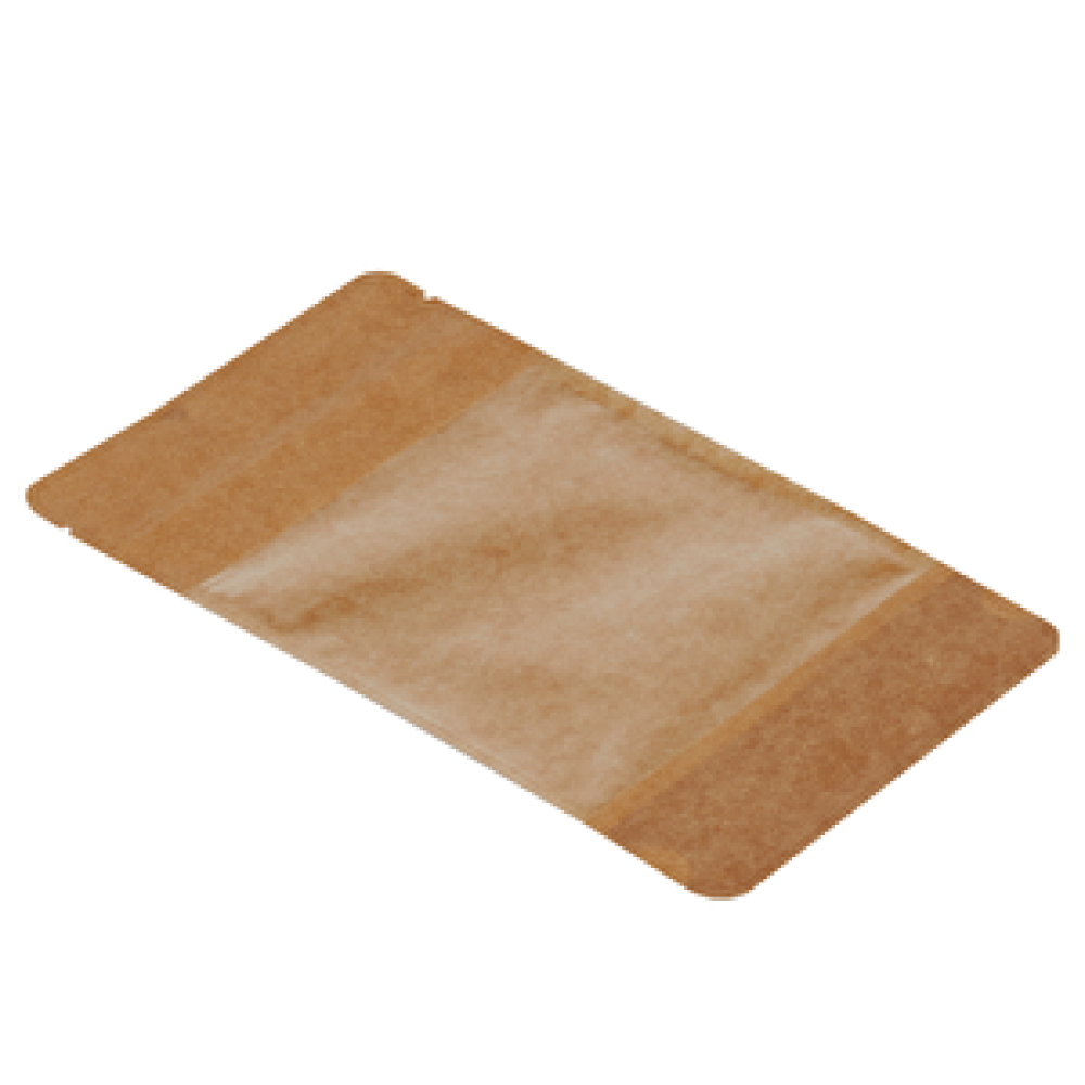 Packanya 13 Cm X 22,5 Cm 3,5 Cm -500 Adet Kraft Geniş Pencereli Doypack 500 Adet Saklama Kapları Fiyatı