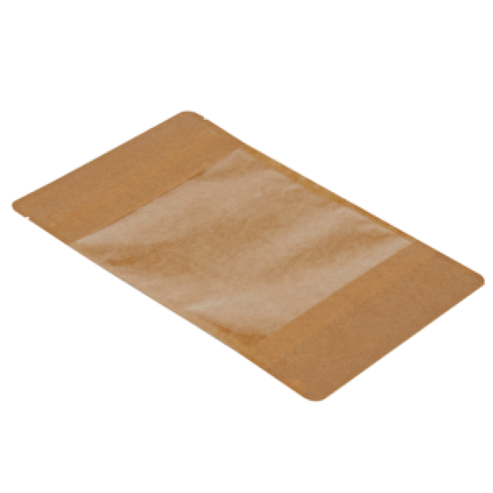 Packanya 16 Cm X 27 Cm 4 Cm -500 Adet Kraft Geniş Pencereli Doypack 500 Adet Saklama Kapları Fiyatı