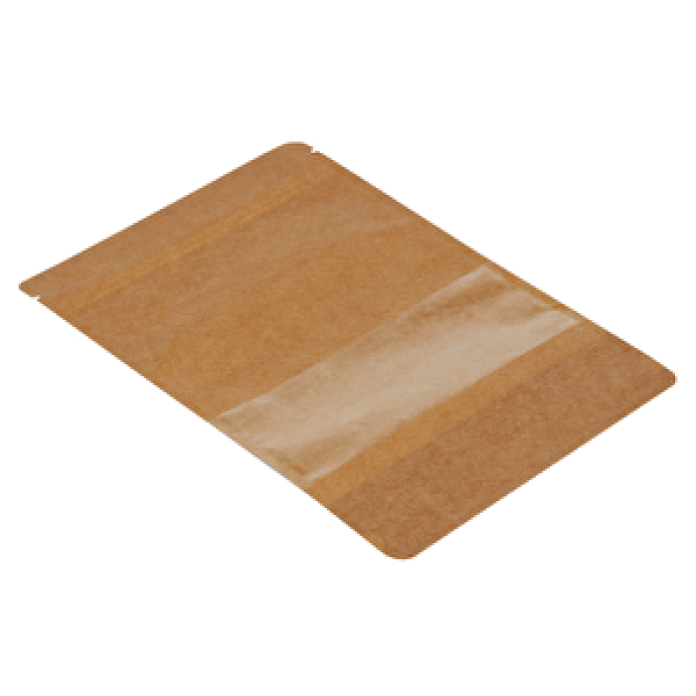 Packanya 20 Cm X 30 Cm+ 5 Cm -100 Adet Kraft Dar Pencereli Doypack 100 Adet Saklama Kapları Fiyatı