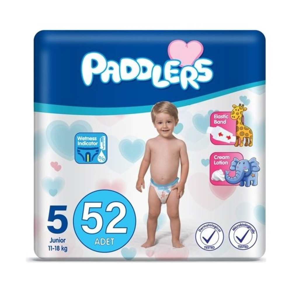 Paddlers Bebek Bezi 5 Numara Junior 52 Adet (11-18 Kg) Jumbo Paket Bebek Bezi Fiyatı