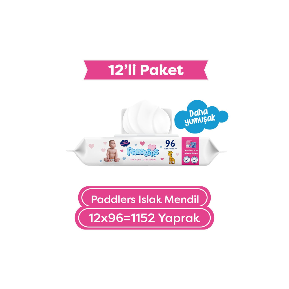 Paddlers Islak Mendil 96x12 Li Koli (1152 Yaprak) Bebek Mendil-Islak Mendil Fiyatı