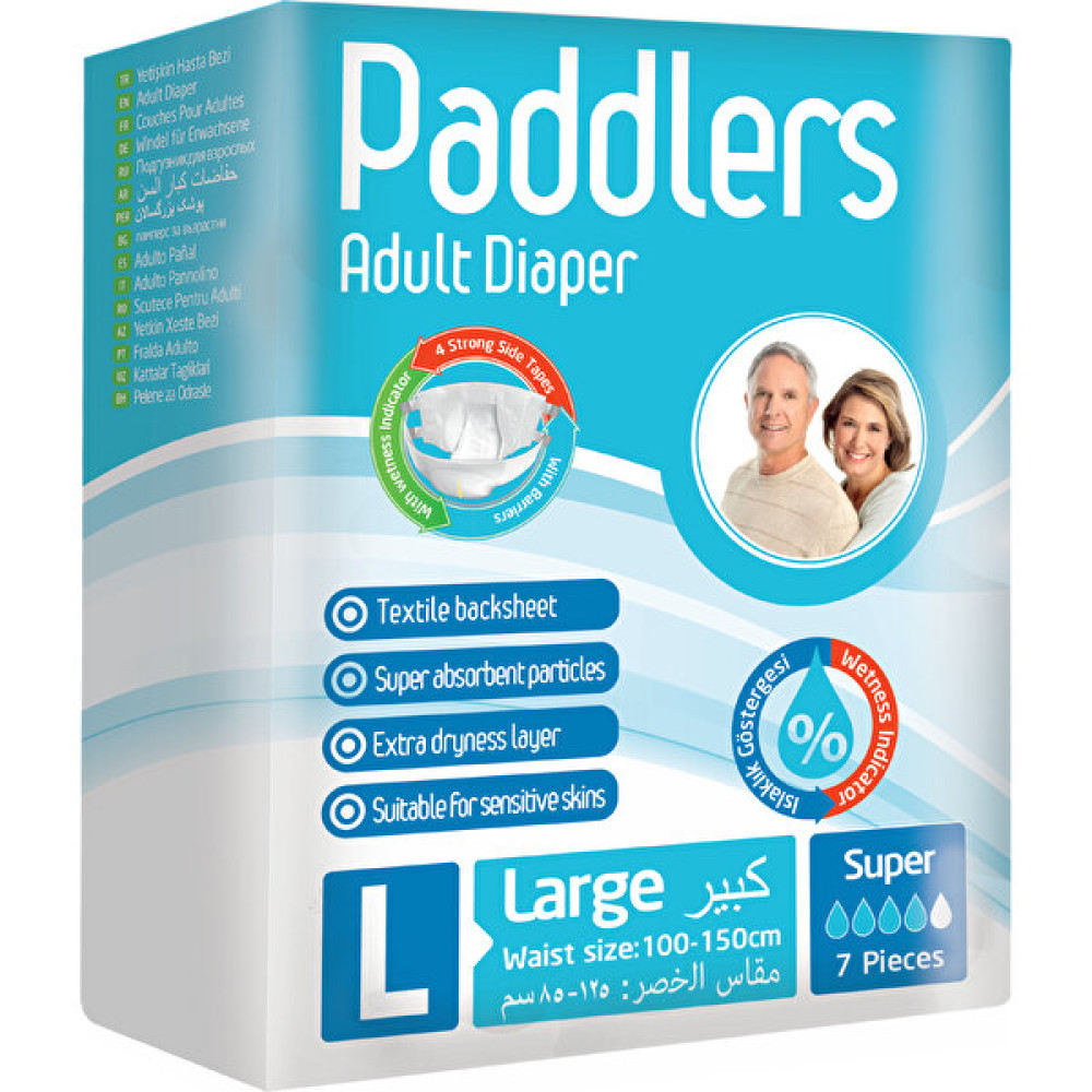 Paddlers Yetişkin Hasta Bantlı Bez Large 7 Adet - L Hasta Bezleri ve Temizliği Fiyatı