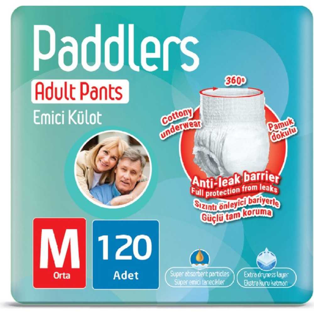 Paddlers Yetişkin Hasta Emici Külot Bez Medium 120 Adet - M Hasta Bezleri ve Temizliği Fiyatı