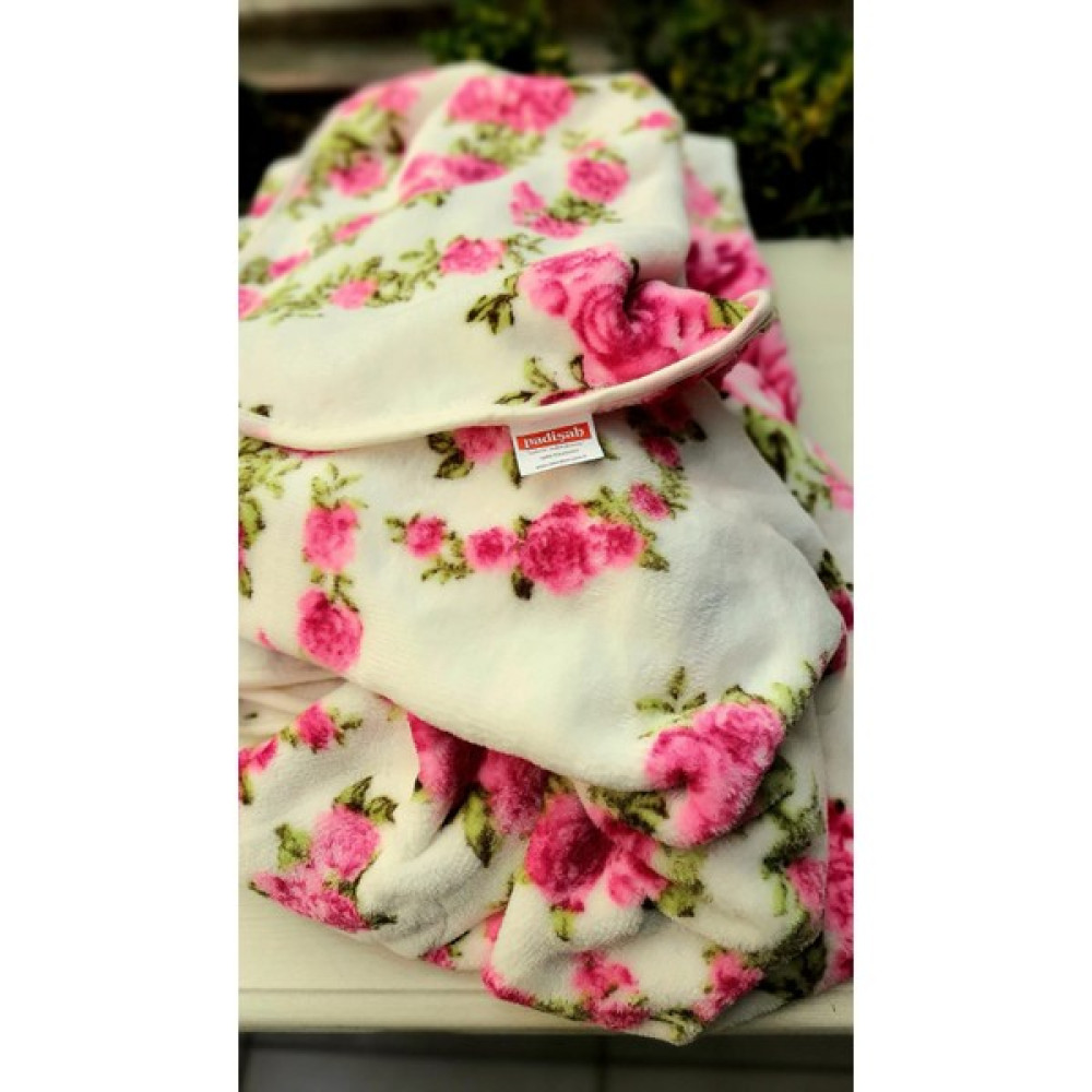 Padişah Peluş Battaniye - Pembe - Beyaz - 200 x 240 cm Battaniye Fiyatı