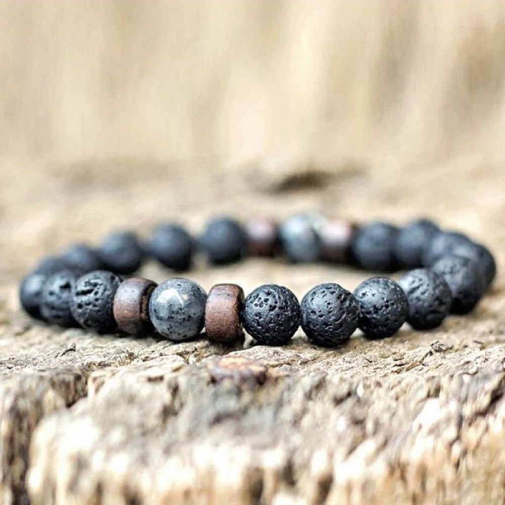 Padore Accessory Erkek - Doğal Lav Taşı Bilekliği | Meditasyon - Şifa Bilekliği > Handmade - 17-18cm - Siyah Saat ve Bileklik Aksesuarı Fiyatı
