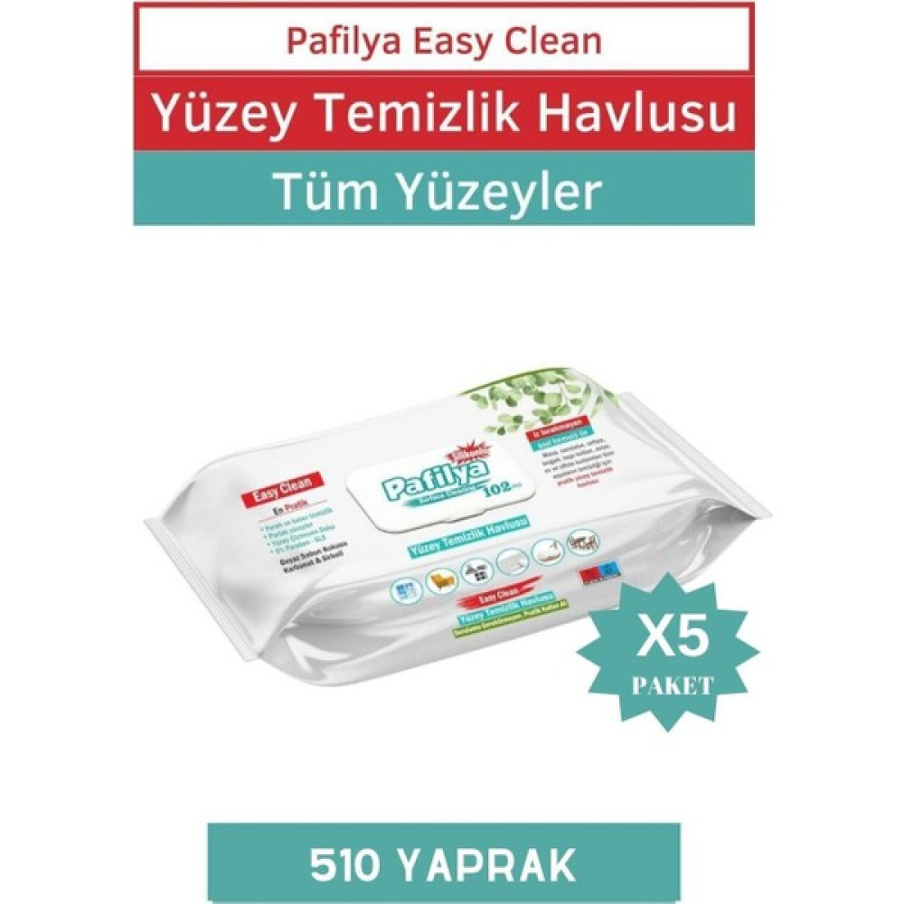 Pafilya Easy Clean Yüzey Temizlik Havlusu 5X102 (510 Yaprak) Oto Boyaları Fiyatı