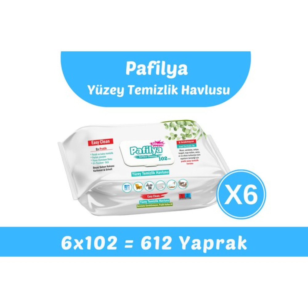 Pafilya Easy Clean Yüzey Temizlik Havlusu 6X102 (612 Yaprak) Oto Boyaları Fiyatı